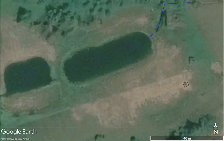 Google Earth image of water ponds