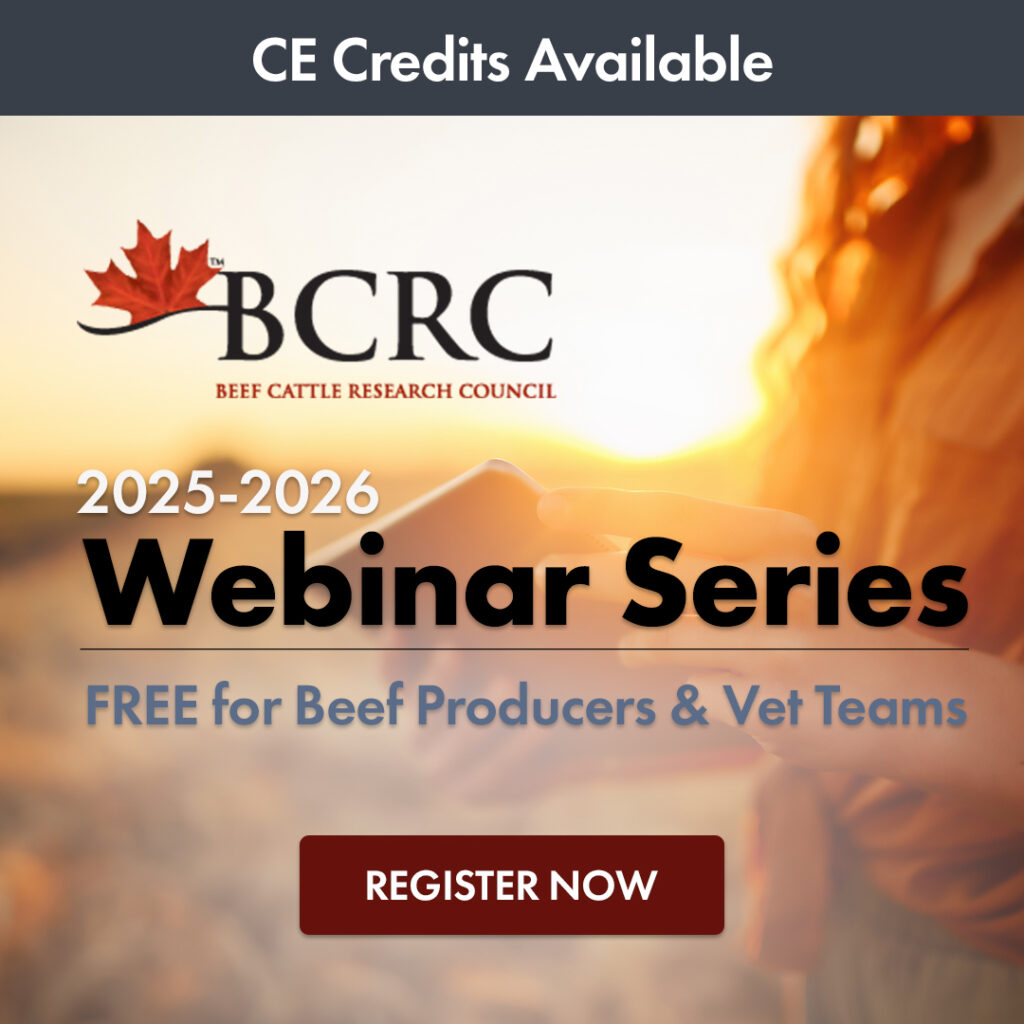 Register Now for the BCRC's Free Webinars for Beef Producers and Veterinary Teams
